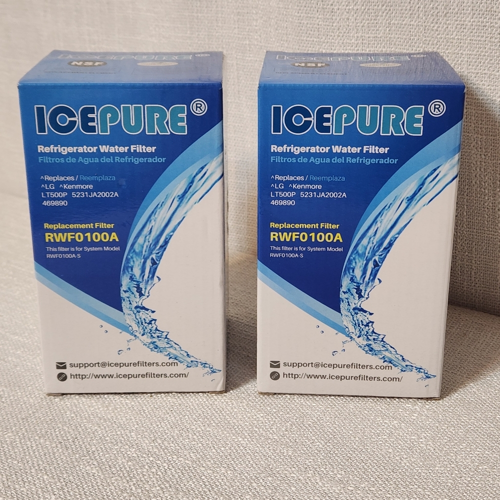 2 X IcePure RWF0100A Refrigerator Replacement Filters Lot Of 2 Sealed